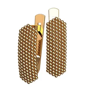 Женские серьги 40529 плотные шарики из желтого золота (Вес 2,2 гр.)