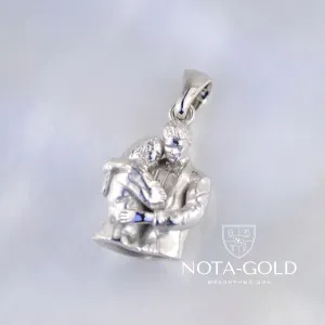 Золотая подвеска из белого золота Мужчина и женщина по фото Клиента (Вес: 7,5 гр.)