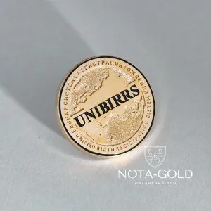 Памятная корпоративная медаль монета Unibirrs из серебра с позолотой (Вес 12,3 гр.)