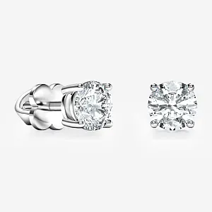 Женские серьги пусеты гвоздики с искусственными бриллиантами 0,5ct 5мм на четырех крапанах (Вес 2 гр.)