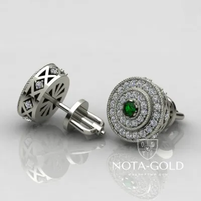 Серьги классического дизайна Круг диаметром 14мм на заказ (Вес:9 гр.)