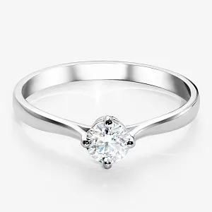 Помолвочное кольцо из белого золота с бриллиантом 4мм 0,24ct (Вес 1,2 гр.)