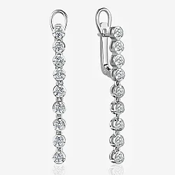 Серьги бриллиантовые дорожки из белого золота (Вес 6 гр.)