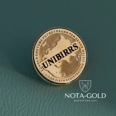 Памятная корпоративная медаль монета Unibirrs из серебра с позолотой (Вес 12,3 гр.)