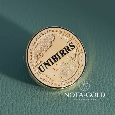 Памятная корпоративная медаль монета Unibirrs из серебра с позолотой (Вес 12,3 гр.)