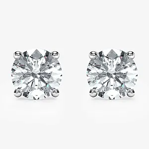 Женские серьги пусеты гвоздики с бриллиантами 0,5ct 5мм на четырех крапанах (Вес 2 гр.)