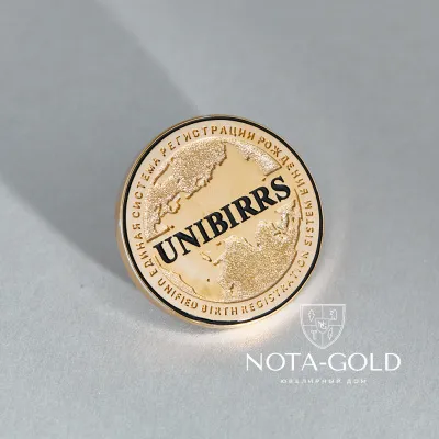 Памятная корпоративная медаль монета Unibirrs из серебра с позолотой (Вес 12,3 гр.)