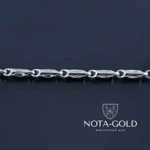 Серебряная пустотелая дутая цепочка плетение Зефир 32044 (Вес 10,5 гр.)