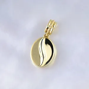 Золотая подвеска из жёлтого золота в виде кофейного зерна (Вес: 3 гр.)