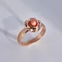 Женское кольцо из красного золота в виде цветка с кораллом (Вес 5,9 гр.)