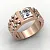 Печатка браслет с большим бриллиантом на заказ (Вес: 16 гр.)