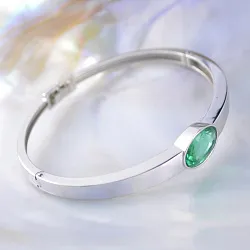 Серебряный браслет с крупным камнем и замком-защёлкой (Вес 16 гр.)