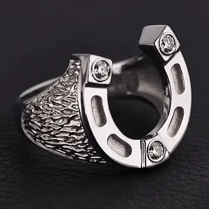 Печатка подкова из платины с бриллиантами (Вес: 21,5 гр.)