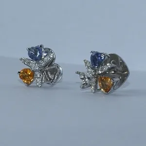 Серьги на заказ с цветными камнями