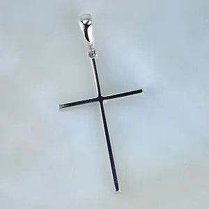 Большой крестик из белого золота с гравировкой Спаси и Сохрани (Вес 3,2 гр.)