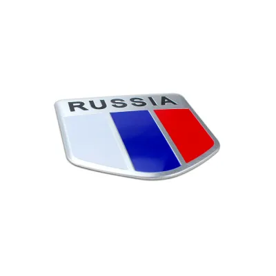 Маленький значок флага России на лацкан пиджака из серебра с цветной эмалью