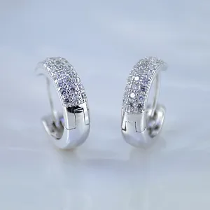 Серьги из белого золота с бриллиантами (Вес: 8 гр.)