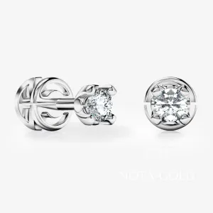 Женские серьги пусеты гвоздики с искусственными бриллиантами 0,1ct 3мм на четырех крупных крапанах (Вес 1,2 гр.)