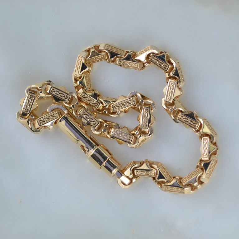 Золотой браслет эксклюзивное плетение Луксор на заказ (цена за грамм)