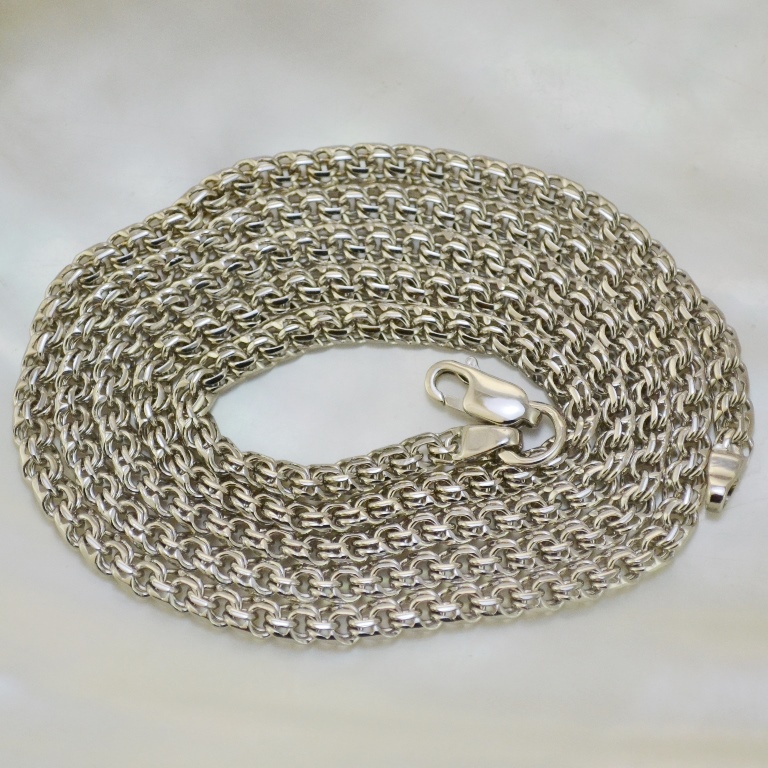 Серебряная цепочка плетение Бисмарк Ручной на заказ (цена за грамм)
