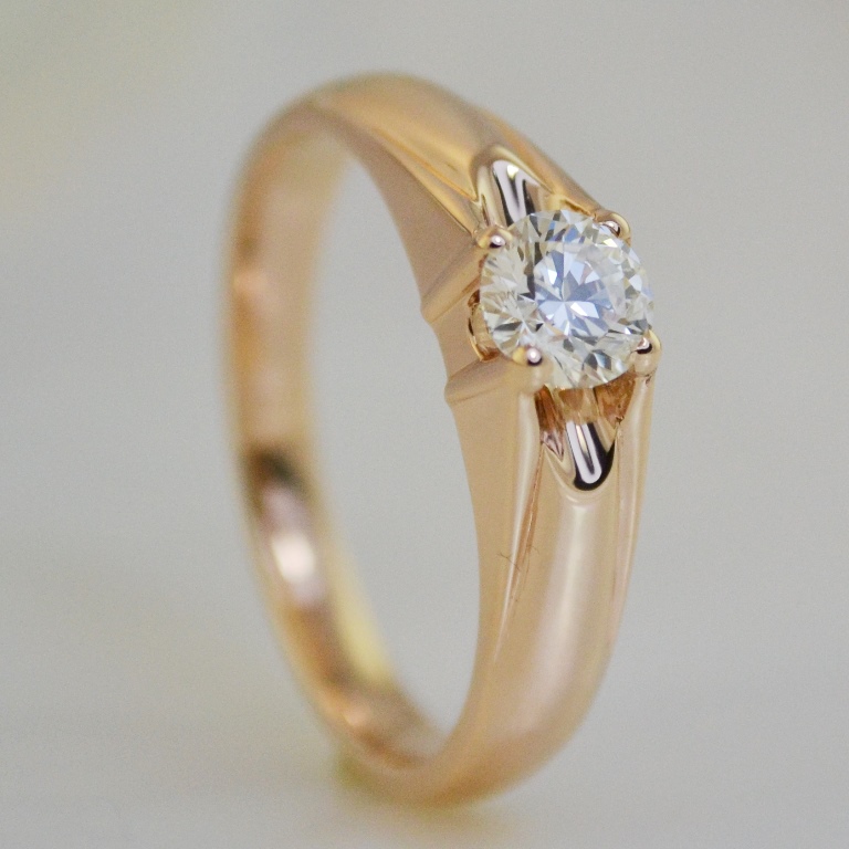 Помолвочное кольцо с бриллиантом 0,24 карат (Вес: 6 гр.)