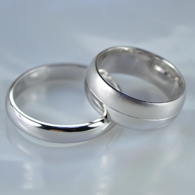Обручальные кольца матовые классического дизайна (Вес пары: 12 гр.)