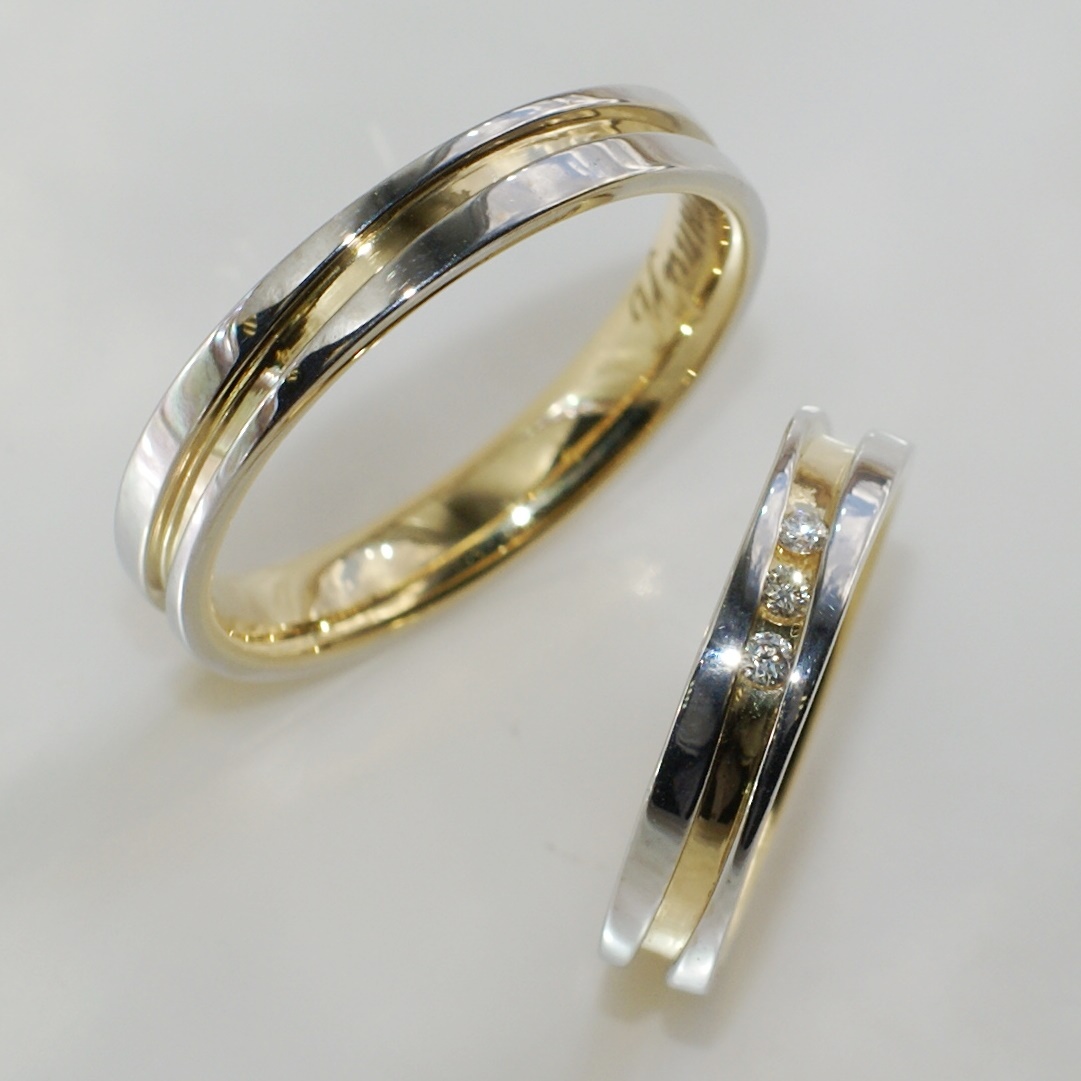 Обручальные кольца с бриллиантами на заказ (Вес пары: 8 гр.)