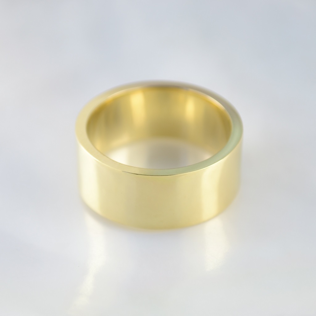 Широкое кольцо шайба из жёлтого золота (Вес: 8,5 гр.)