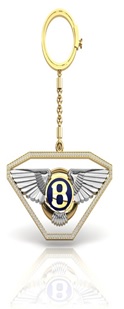 Брелок из жёлтого золота с бриллиантами с символикой Bentley (Вес: 27 гр.)