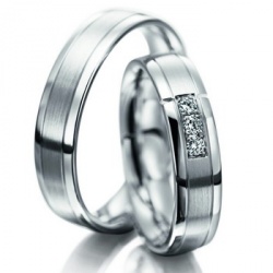 Обручальные кольца на заказ из белого золота с бриллиантами (Вес пары: 12 гр.)