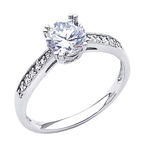 Помолвочное кольцо из белого золота с бриллиантами 0,79 карат (Вес: 4,5 гр.)
