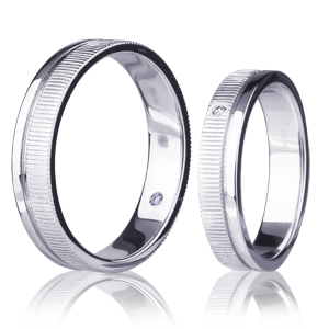 Обручальные кольца из платины с фактурной поверхностью на заказ (Вес пары: 18 гр.)
