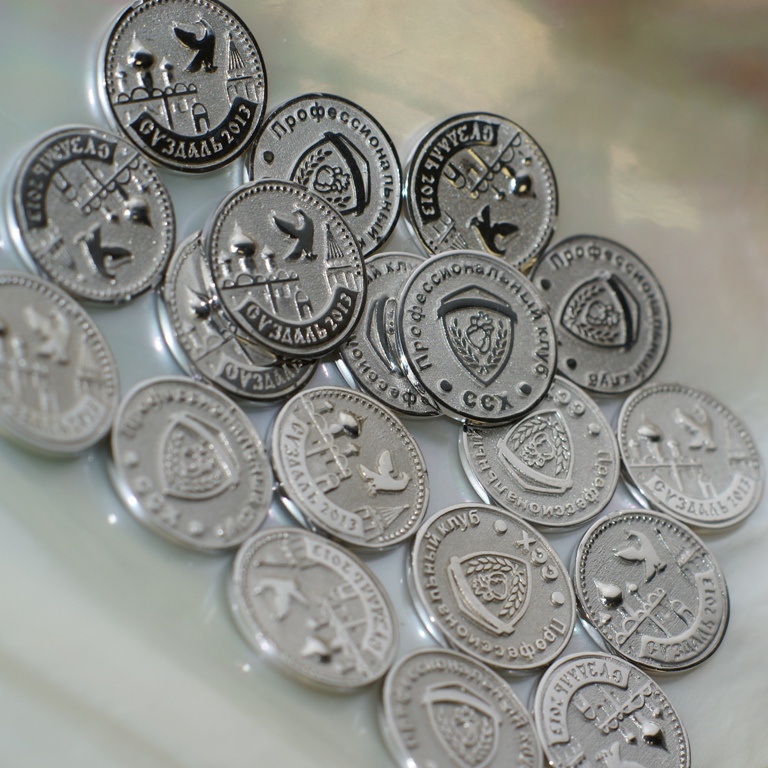 Медали из серебра (монеты из серебра) с корпоративной символикой