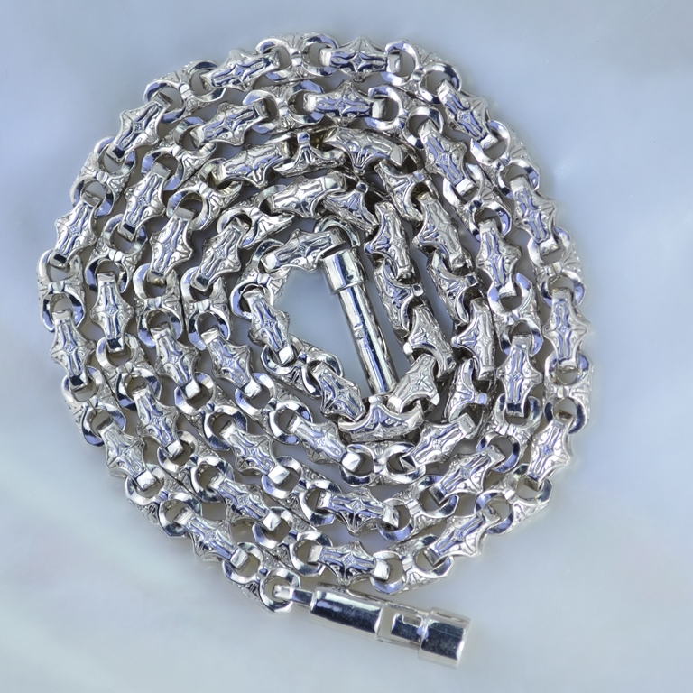 Серебряная цепочка эксклюзивное плетение Краб Средний на заказ (цена за грамм)