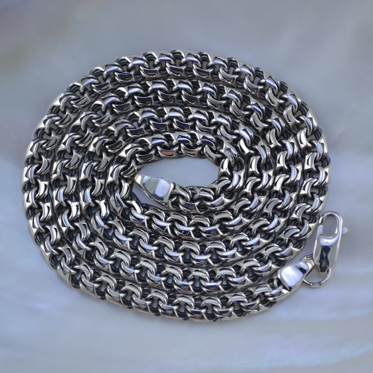 Серебряная цепочка плетение Бисмарк Ручной на заказ (цена за грамм)