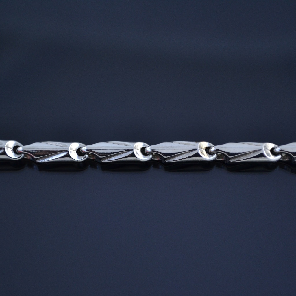 Серебряная пустотелая дутая цепочка плетение Кристалл 32063 (цена за грамм)