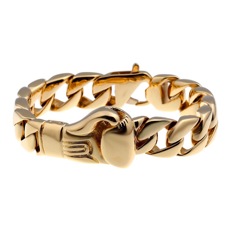 Золотой браслет панцирного плетения с боксёрской перчаткой (цена за грамм)