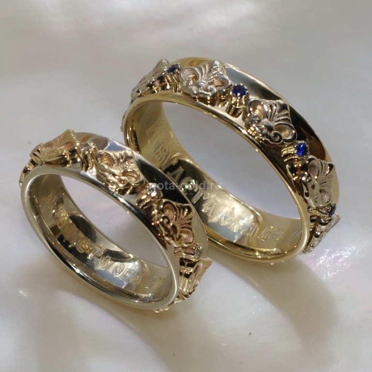 Ювелирная мастерская Nota-Gold изготовила на заказ обручальные кольца двухцветные, выполненные из белого и желтого золота 585 пробы.