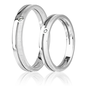 Изящные обручальные кольца из платины на заказ (Вес пары: 15гр.)