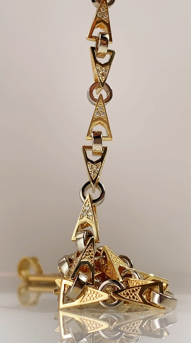 Золотая цепочка плетения Адмирал с бриллиантами