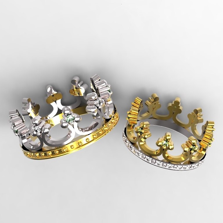 Обручальные кольца в виде короны на заказ (Вес пары: 10 гр.)