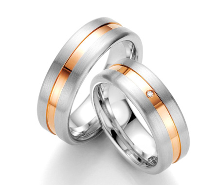 Серебряные обручальные кольца с позолотой на заказ (Вес пары: 12 гр.)