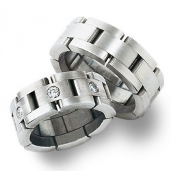 Эксклюзивные обручальные кольца браслеты из белого золота с бриллиантами на заказ (Вес пары: 16 гр.)