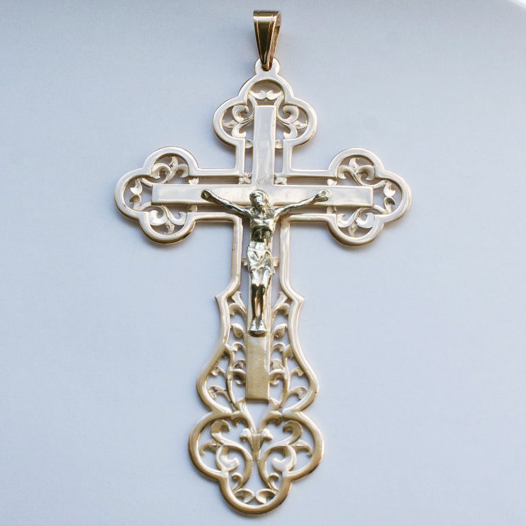 Христианский крест из золота именной на заказ (Вес: 20 гр.)