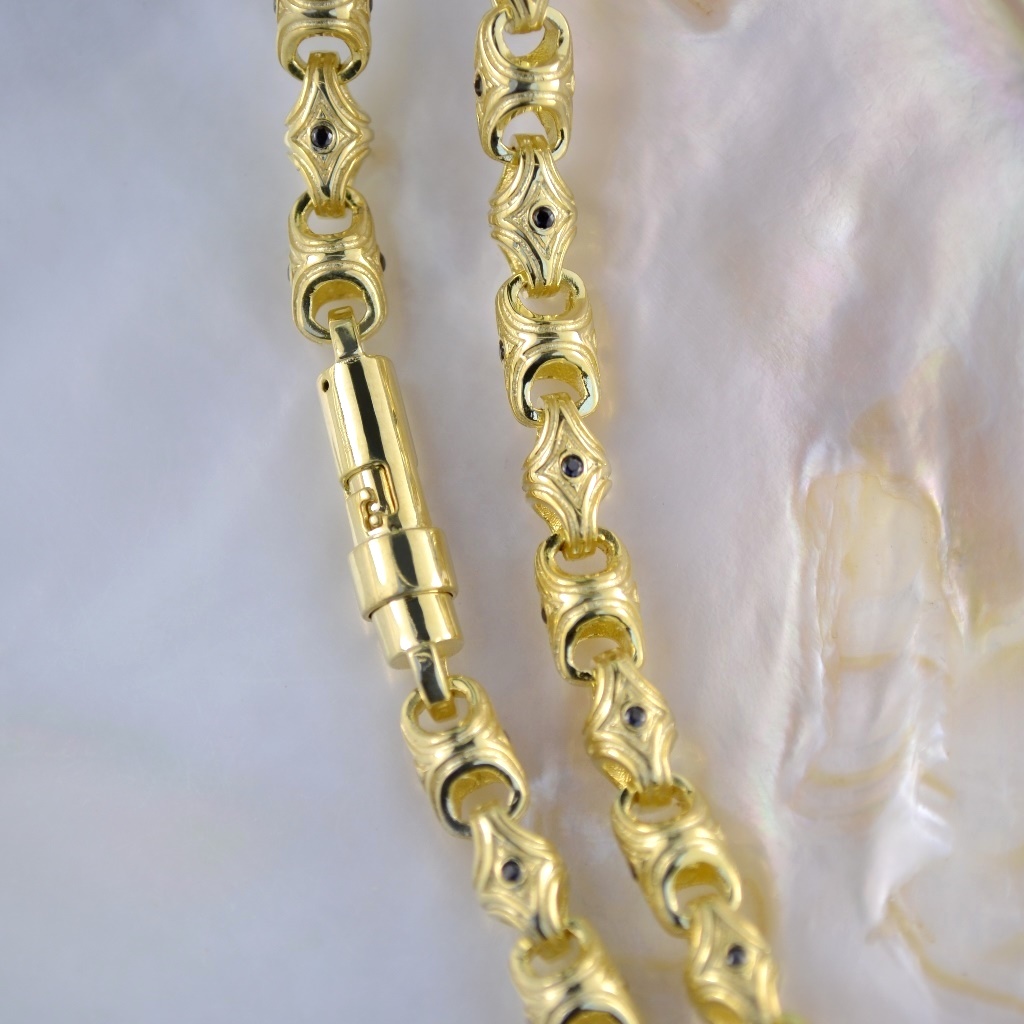 Серебряная цепочка с бриллиантами плетение Арес (цена за грамм)
