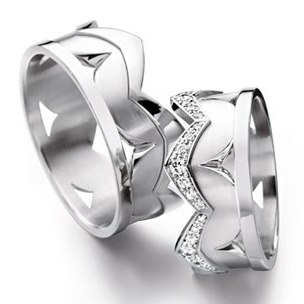 Обручальные кольца крупная корона с бриллиантами на заказ (Вес пары: 16 гр.)