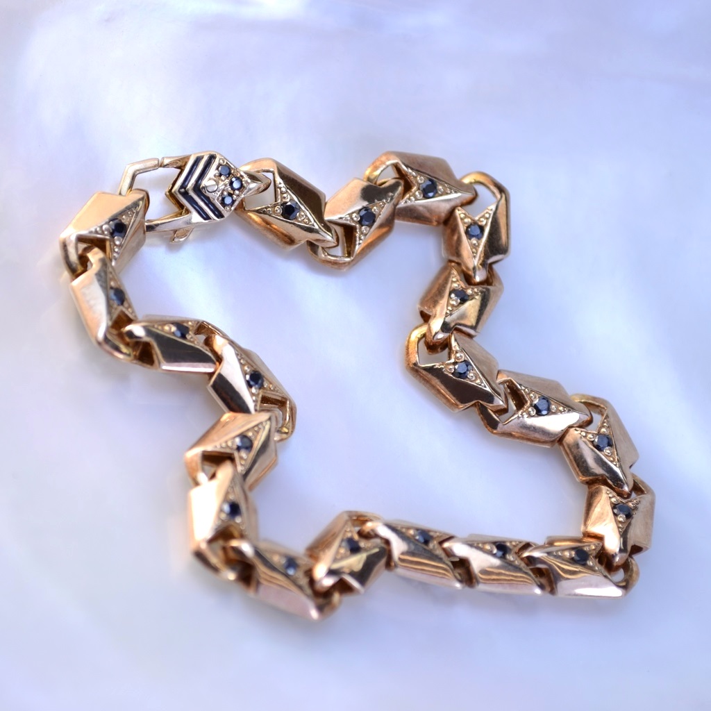 Эксклюзивный золотой браслет с бриллиантами плетение Рыбка (цена за грамм)