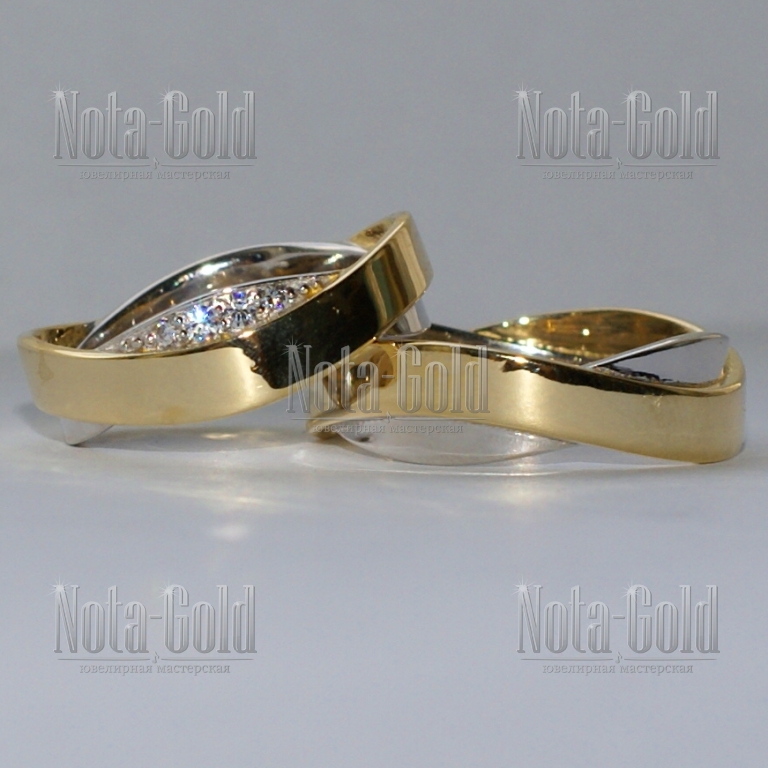 Ювелирная мастерская Nota-Gold изготовила обручальные кольца с бриллиантами на заказ