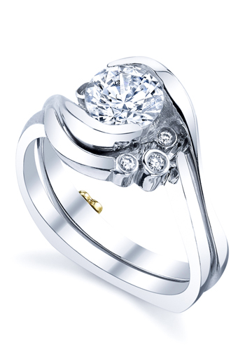 Помолвочное кольцо из белого золота с бриллиантами 0,563 карат (Вес: 6,5 гр.)