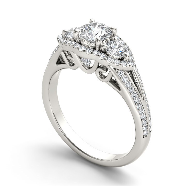 Помолвочное кольцо из белого золота с бриллиантами 2,87 карат (Вес: 6 гр.)